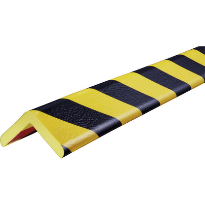 Knuffi® corner protection, type H+, 1 m piece, black / yellow.