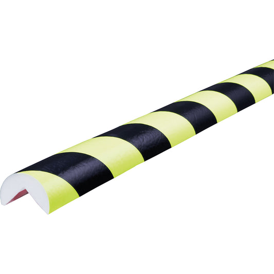 Knuffi® corner protection, individually cut to size, type A, per metre, black / fluorescent.