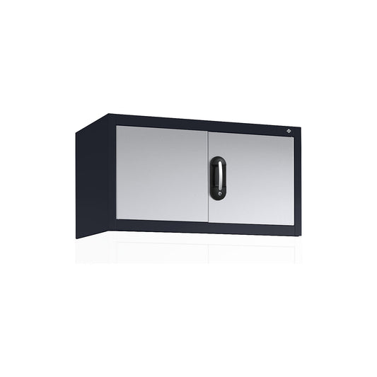ACURADO add-on cupboard with hinged doors, HxWxD 500 x 930 x 400 mm, black grey / white aluminium.