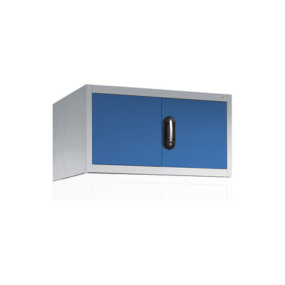 ACURADO add-on cupboard with hinged doors, HxWxD 500 x 930 x 500 mm, light grey / light blue.