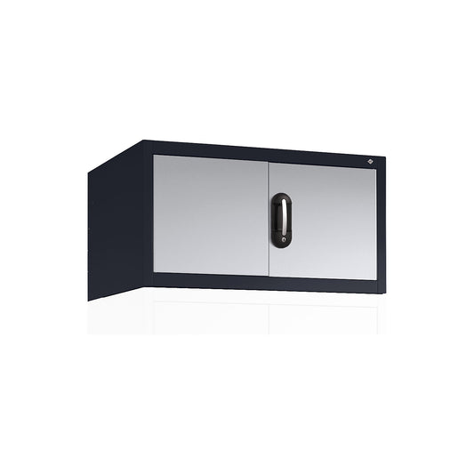 ACURADO add-on cupboard with hinged doors, HxWxD 500 x 930 x 500 mm, black grey / white aluminium.