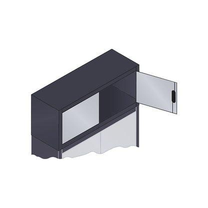 ACURADO add-on cupboard with hinged doors, HxWxD 500 x 1200 x 400 mm, black grey / white aluminium.