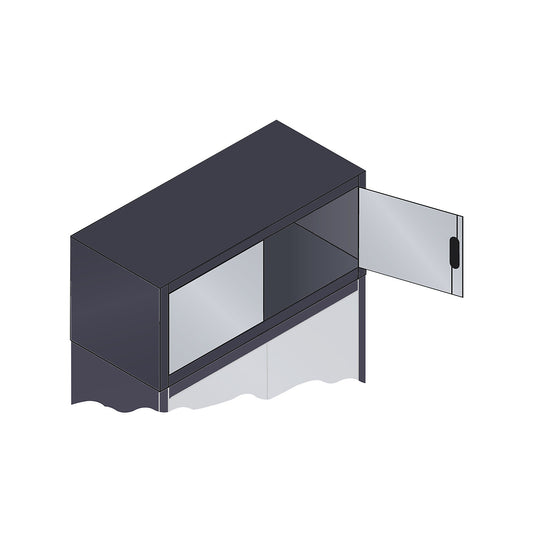 ACURADO add-on cupboard with hinged doors, HxWxD 500 x 1200 x 500 mm, black grey / white aluminium.