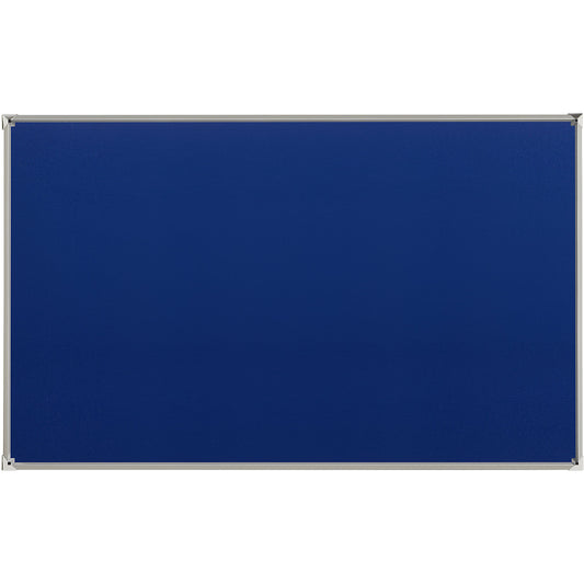 Pinboard with aluminium frame, fabric covering, blue, WxH 1800 x 1200 mm.