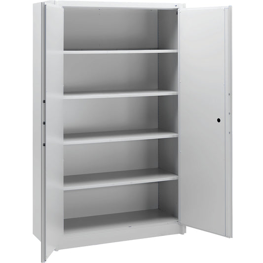 Certos fire protection cupboard, height 1950 mm, DIN 4102 compliant, W 1200 mm, light grey.