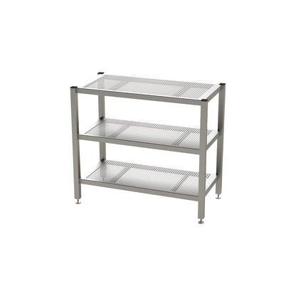 Cleanroom shelf unit, width 1000 mm, HxD 900 x 600 mm.