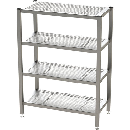 Cleanroom shelf unit, width 1000 mm, HxD 1350 x 500 mm.