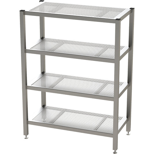 Cleanroom shelf unit, width 800 mm, HxD 1350 x 500 mm.
