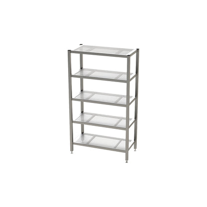 Cleanroom shelf unit, width 1000 mm, HxD 1750 x 500 mm.