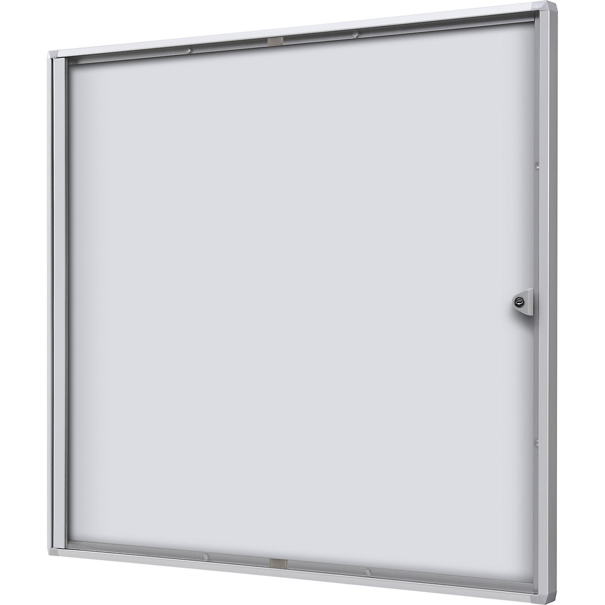 Display case for indoor use, metal rear panel, 6 x A4 sheets, HxW 655 x 711 mm.
