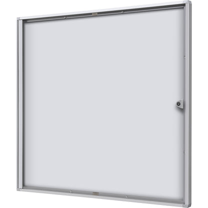 Display case for indoor use, metal rear panel, 6 x A4 sheets, HxW 655 x 711 mm.