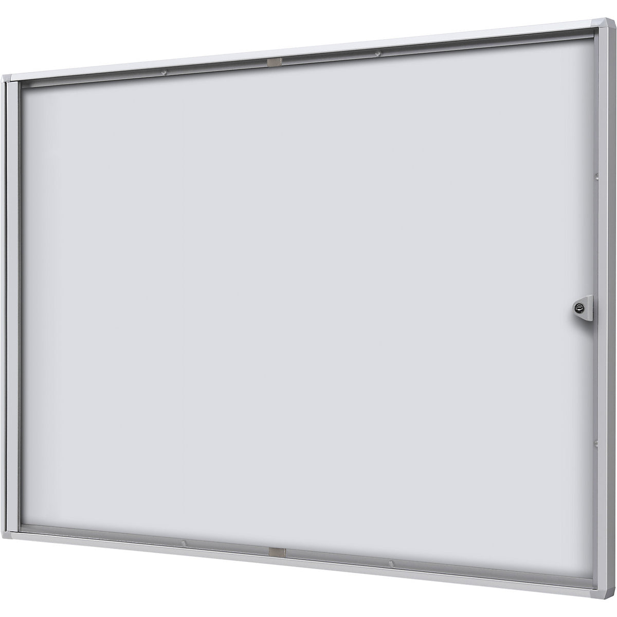 Display case for indoor use, metal rear panel, 8 x A4 sheets, HxW 655 x 931 mm.