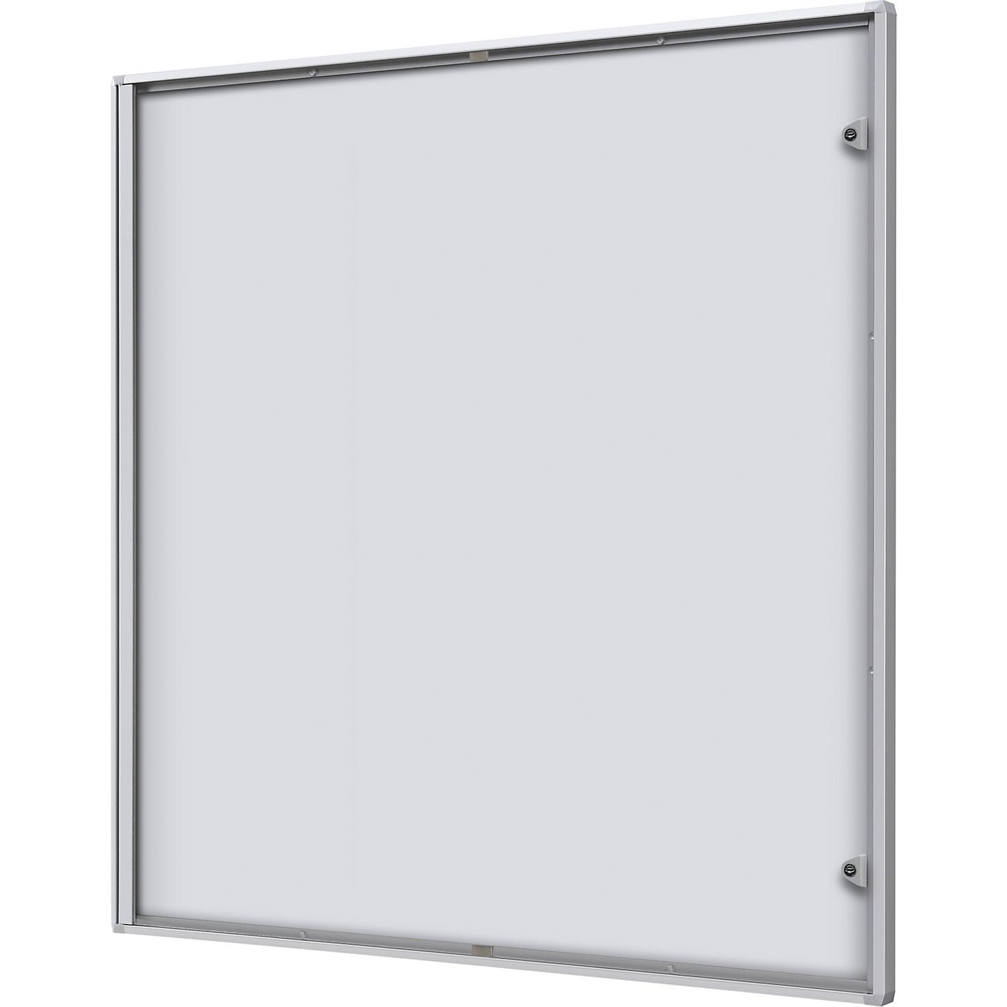 Display case for indoor use, metal rear panel, 12 x A4 sheets, HxW 963 x 931 mm.