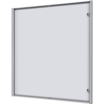 Display case for indoor use, metal rear panel, 12 x A4 sheets, HxW 963 x 931 mm.
