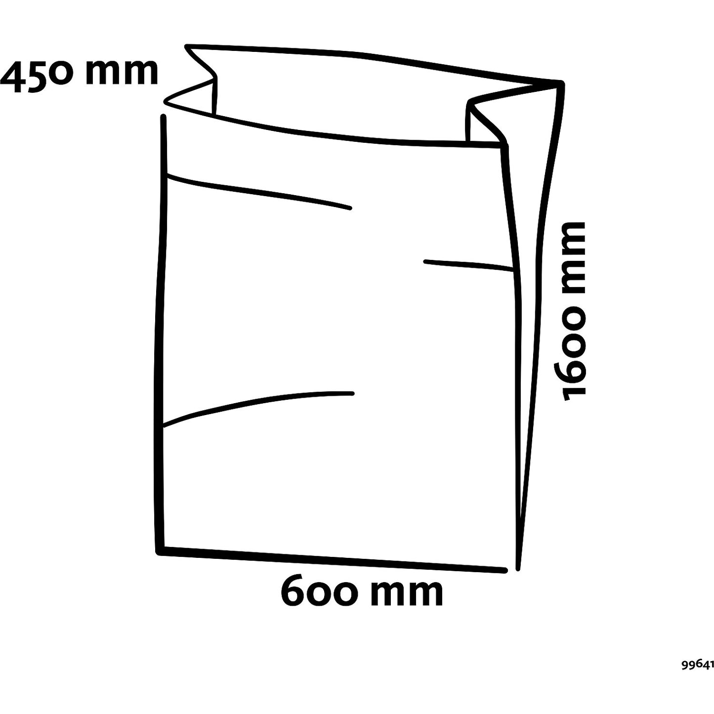 PREMIUM large capacity waste sacks, LDPE, 400 l, LxWxH 600 x 450 x 1600 mm, 60 µm, transparent, pack of 100.