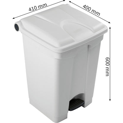 Foot pedal bin, capacity 45 l, WxHxD 410 x 600 x 400 mm, white.