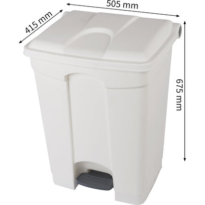 Foot pedal bin, capacity 70 l, WxHxD 505 x 675 x 415 mm, white.