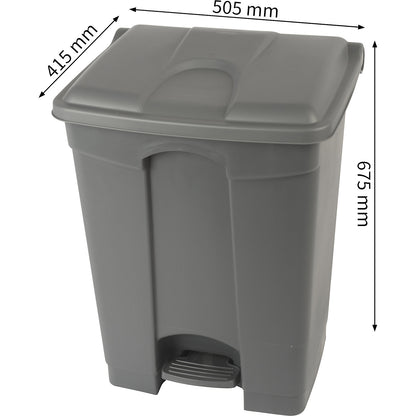 Foot pedal bin, capacity 70 l, WxHxD 505 x 675 x 415 mm, grey.