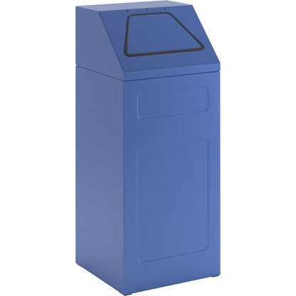 Recycling bin, fire-retardant, capacity 65 l, WxHxD 400 x 960 x 380 mm, blue RAL 5010.