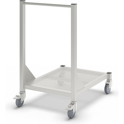 Cleanroom platform trolley, made of stainless steel, 1 level, length 800 mm.