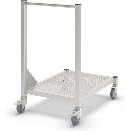 Cleanroom platform trolley, made of stainless steel, 1 level, length 800 mm.