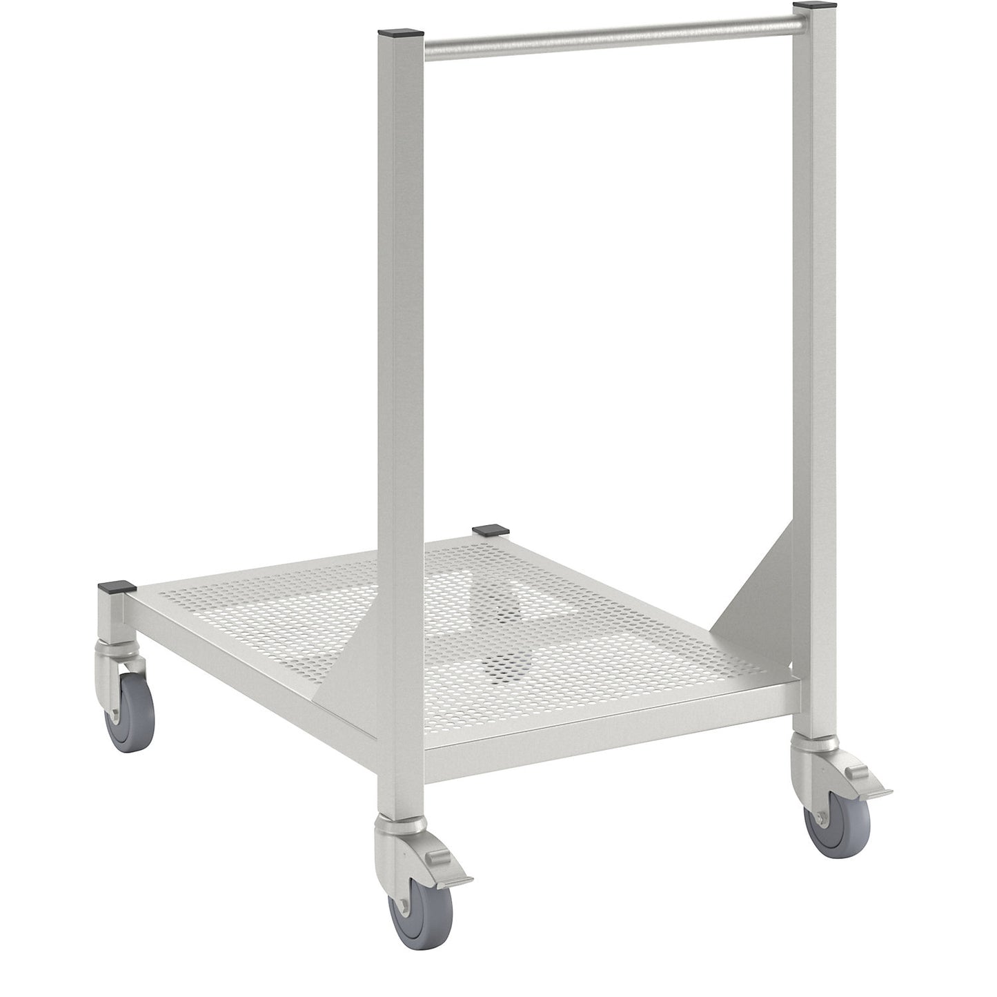 Cleanroom platform trolley, made of stainless steel, 1 level, length 800 mm.