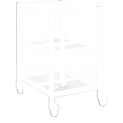 Cleanroom platform trolley, made of stainless steel, 3 shelves, length 800 mm.