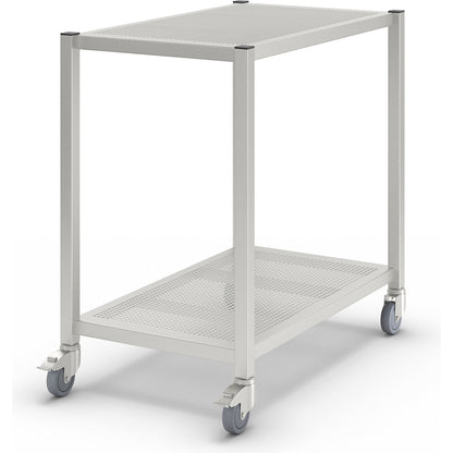 Cleanroom platform trolley, made of stainless steel, 2 shelves, length 1000 mm.