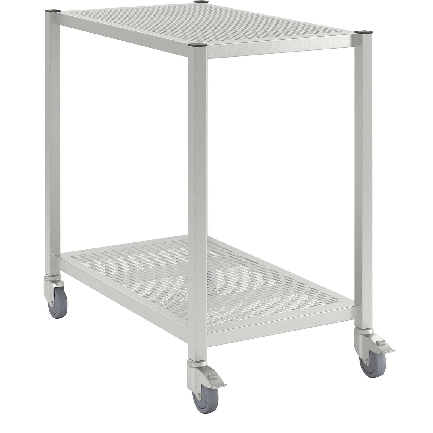 Cleanroom platform trolley, made of stainless steel, 2 shelves, length 1000 mm.