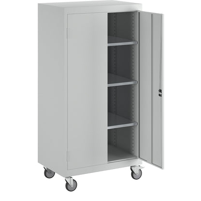 Mobile cupboard, HxWxD 1680 x 920 x 610 mm, light grey RAL 7035.