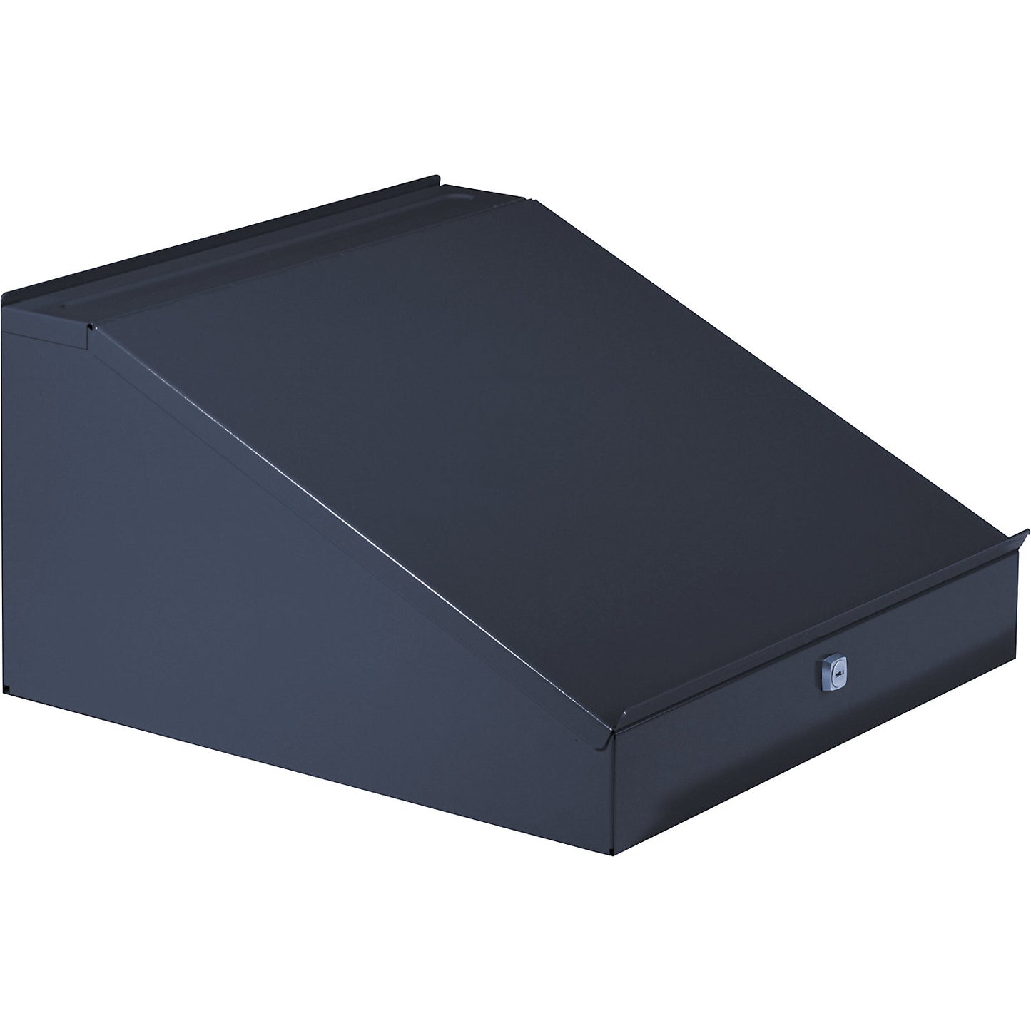 Add-on desktop with folding lid, height 95 / 275 mm, WxD 495 x 495 mm, charcoal.