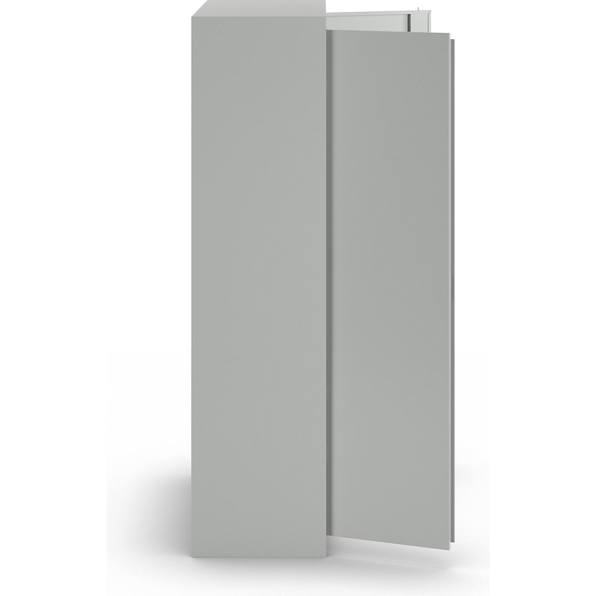 Double door cupboard, 4 shelves, width 1000 mm, light grey.