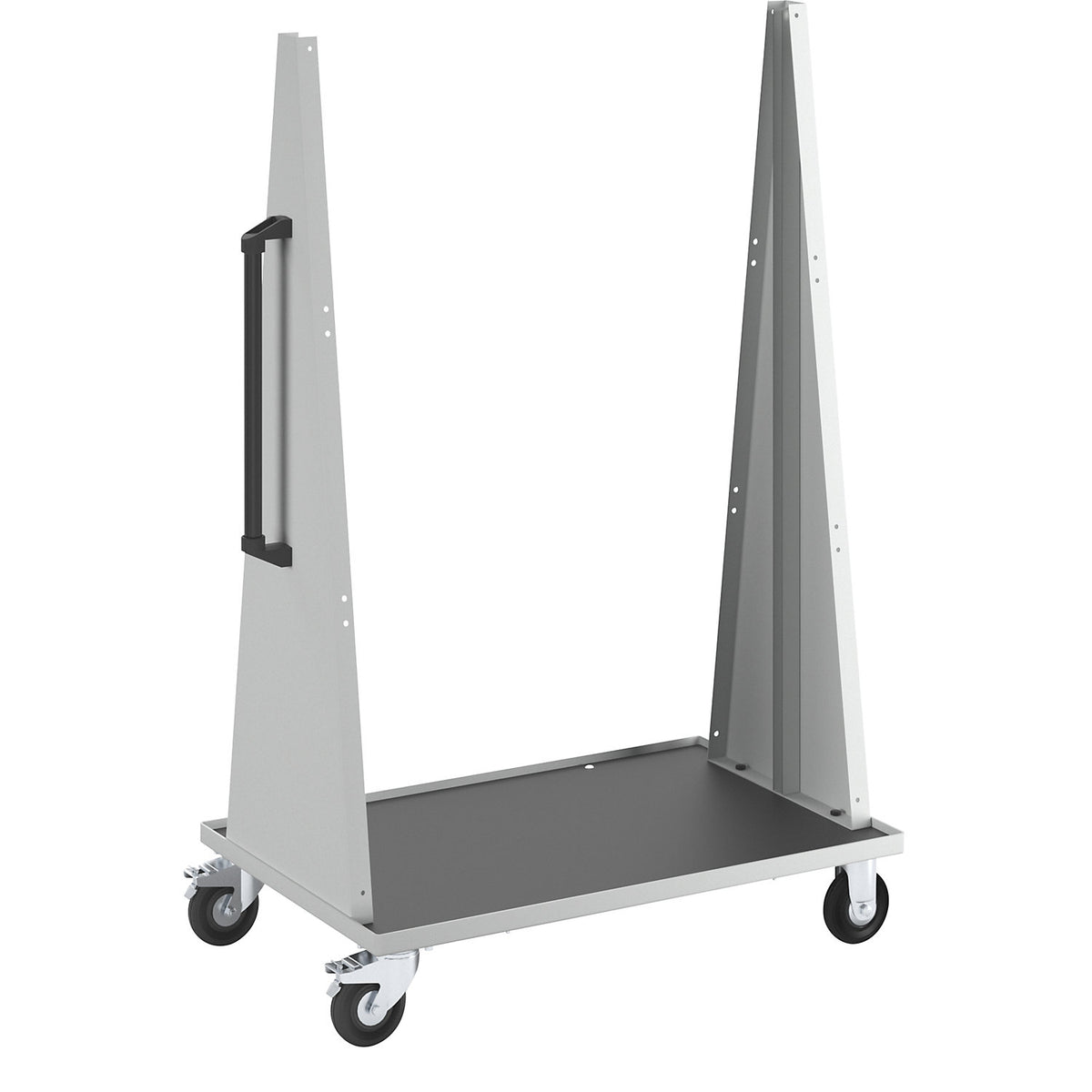 Tool trolley, empty wagons for fitting with perforated/slotted panels, 2 swivel castors with wheel stops, 2 fixed castors.