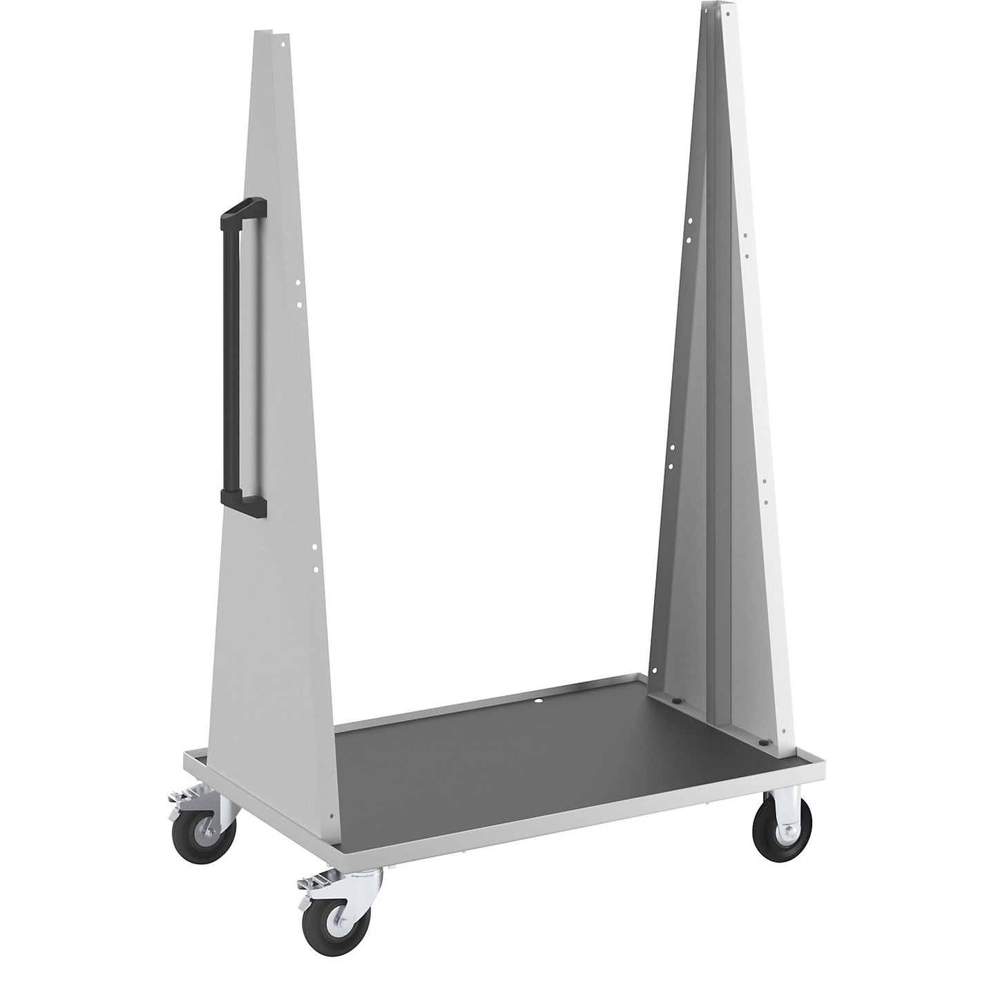 Tool trolley, empty wagons for fitting with perforated/slotted panels, 2 swivel castors with wheel stops, 2 fixed castors.
