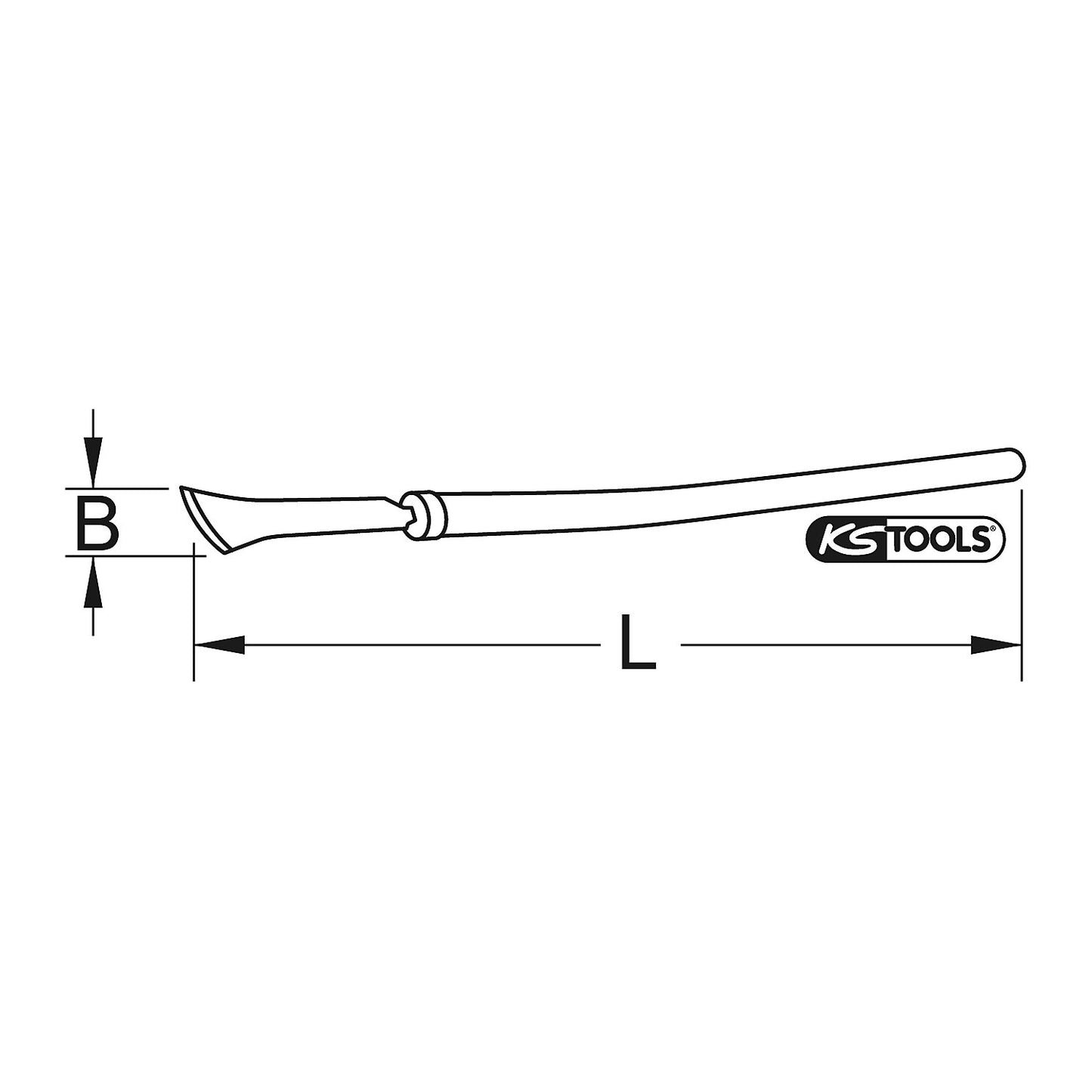 BRONZEplus rust scraper, with handle, length 1000 mm.