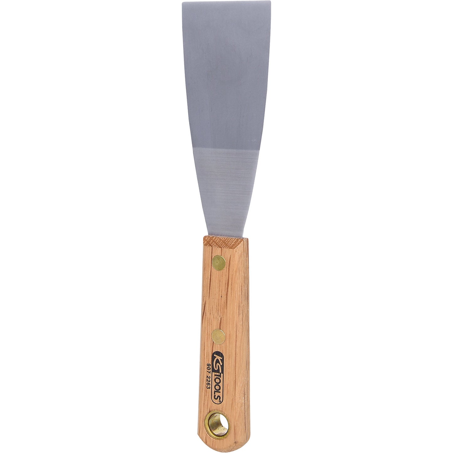 Stainless steel scraper, width 50 mm, wooden handle.