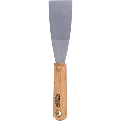 Stainless steel scraper, width 50 mm, wooden handle.