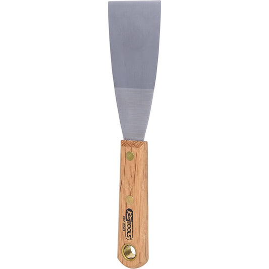 Stainless steel scraper, width 50 mm, wooden handle.
