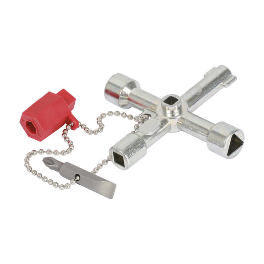 Universal enclosure key, width 71 mm, length 71 mm.