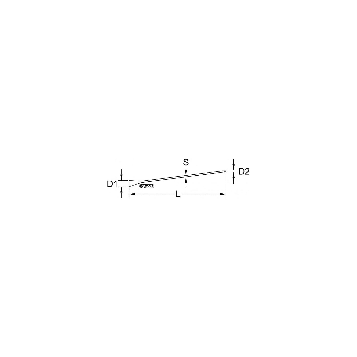 Bending iron/pry bar, length 400 mm, square.
