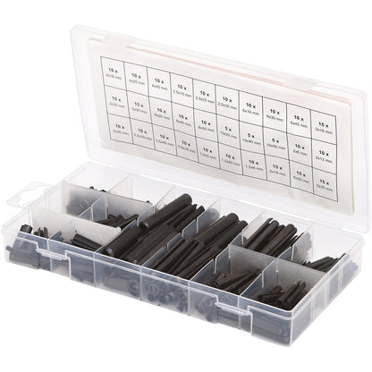 Assortment of roll pins, 315 parts, DIN 1481.