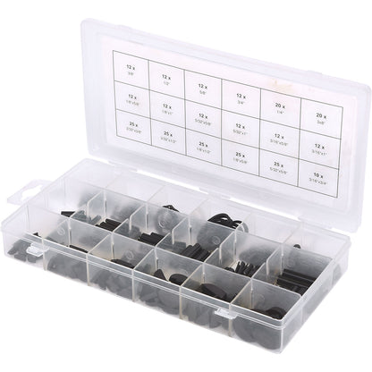 Assortment of roll pins/seeger rings/feather keys/E-ring circlips, 295 parts, ISO 3912/13337, DIN 471.