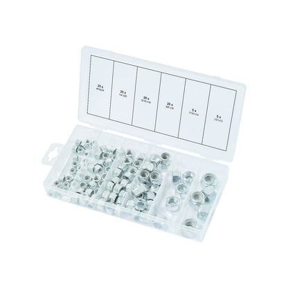 Assortment of nuts, UNC, 100 parts, self-locking.