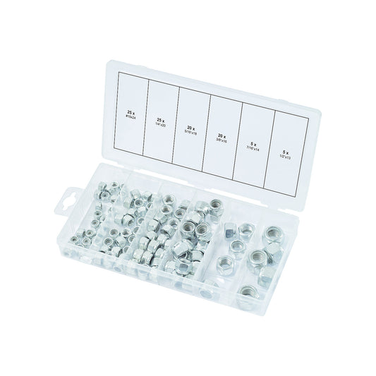Assortment of nuts, UNC, 100 parts, self-locking.