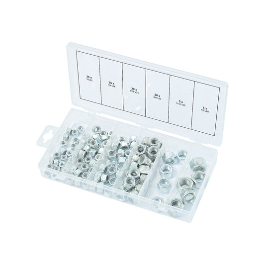 Assortment of nuts, UNF, 100 parts, self-locking.