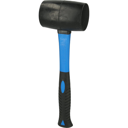 Rubber mallet, fibreglass handle, 500 g, length 325 mm.