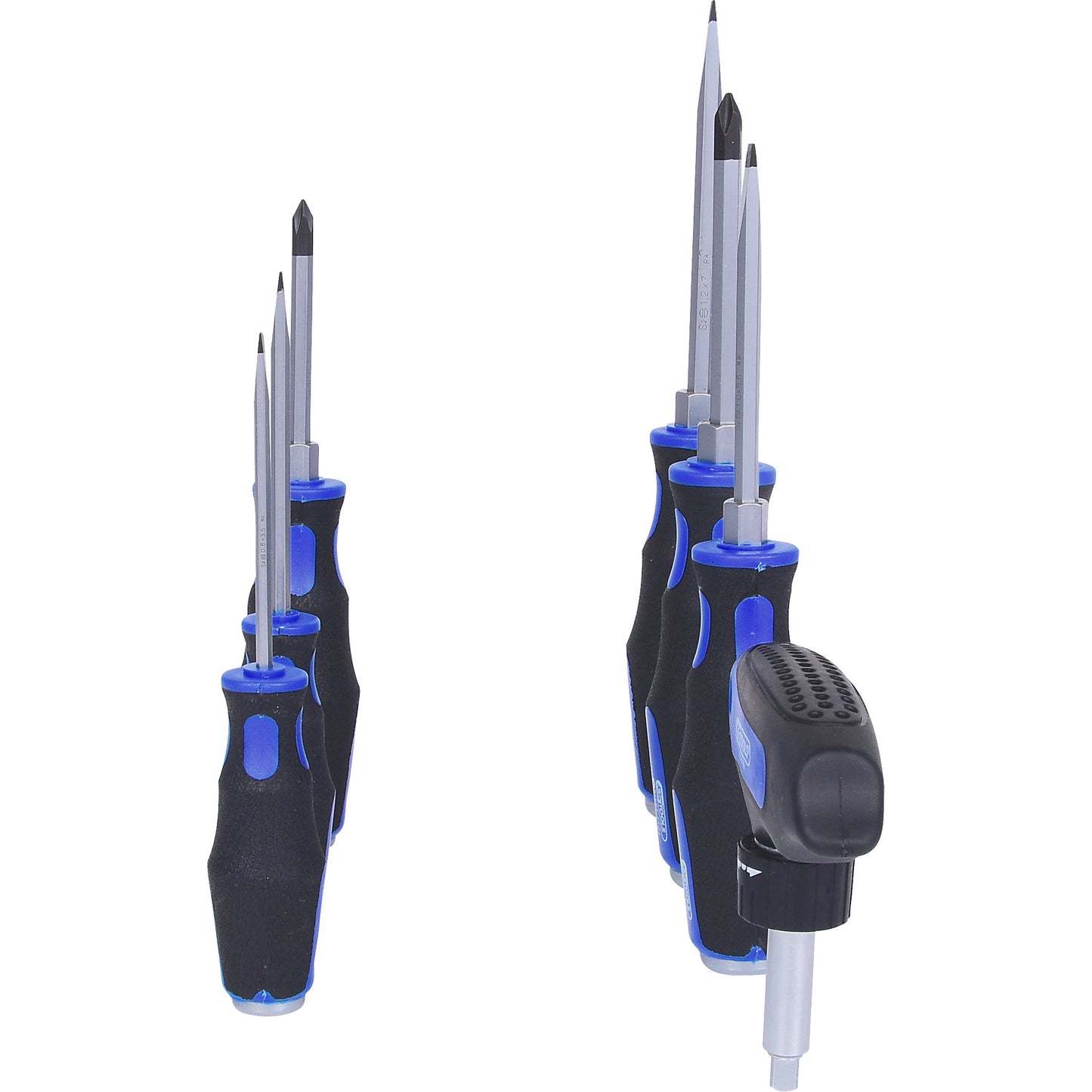 ERGOTORQUEmax hammer cap screwdriver set, 2-component handle, 7 parts.
