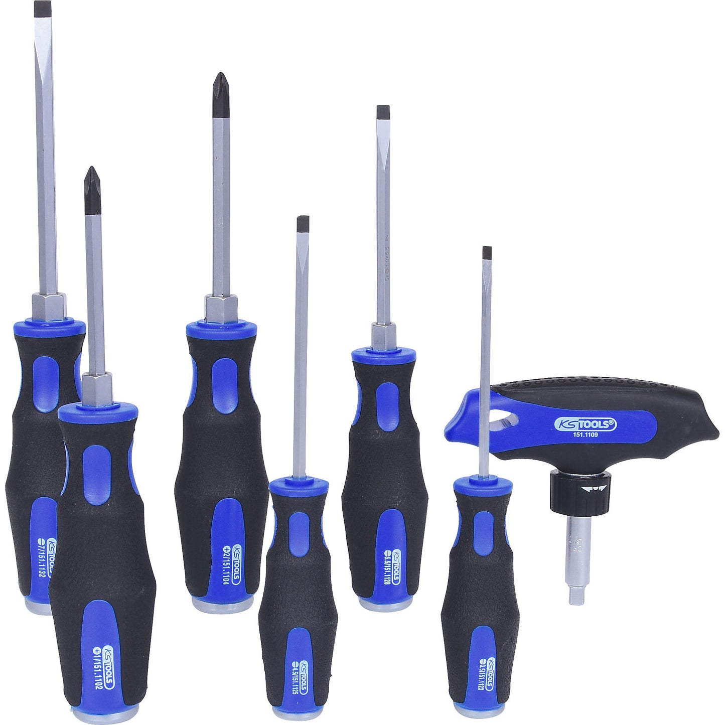 ERGOTORQUEmax hammer cap screwdriver set, 2-component handle, 7 parts.