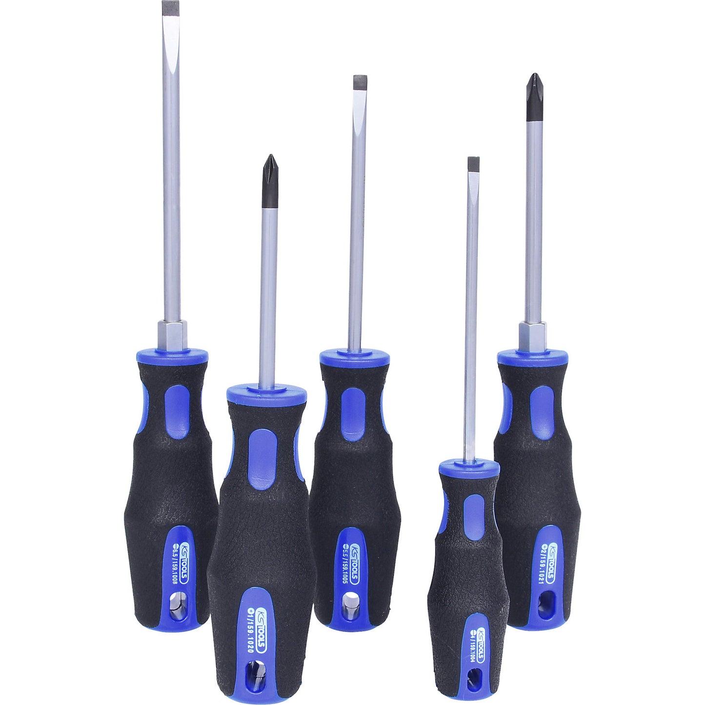 ERGOTORQUEplus screwdriver set, 2-component handle, 5 parts.
