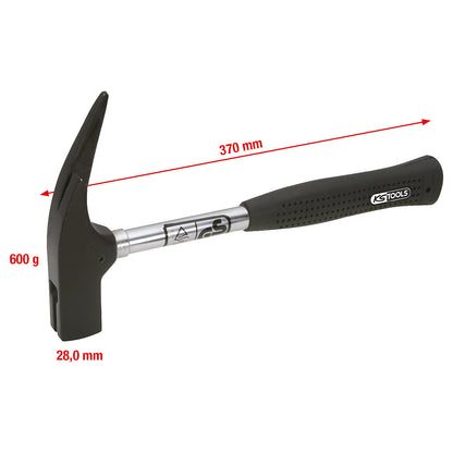 Scabbling pick, magnetic, hammer head weight 600 g, length 370 mm.